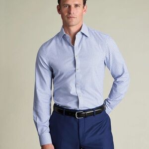 Charles Tyrwhitt Blue Checkered Men's Shirt